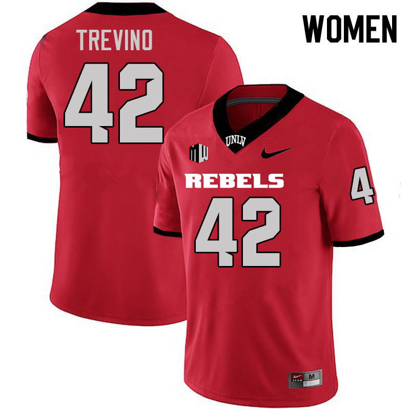 Women #42 Oscar Trevino UNLV Rebels College Football Jerseys Stitched-Scarlet